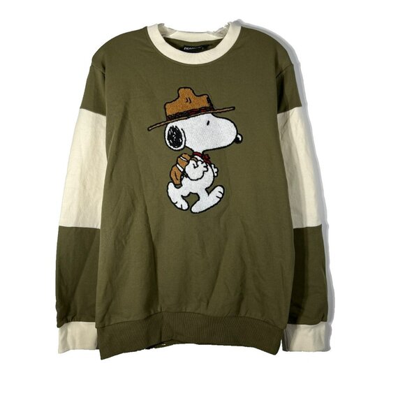 Peanuts Snoopy Camper Mens Crewneck Sweatshirt Medium - Picture 1 of 7
